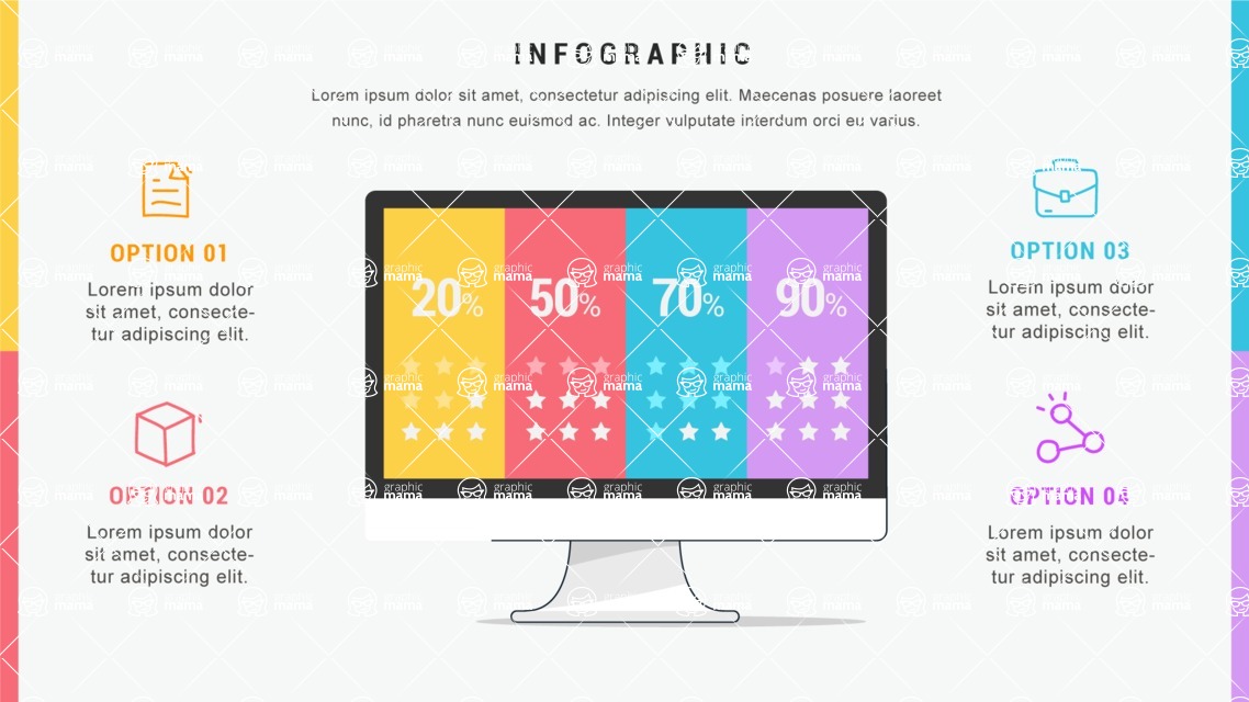 Infographic Templates Collection - Vector, Photoshop, PowerPoint, Google Slides - Technology Infographic Template with Monitor
